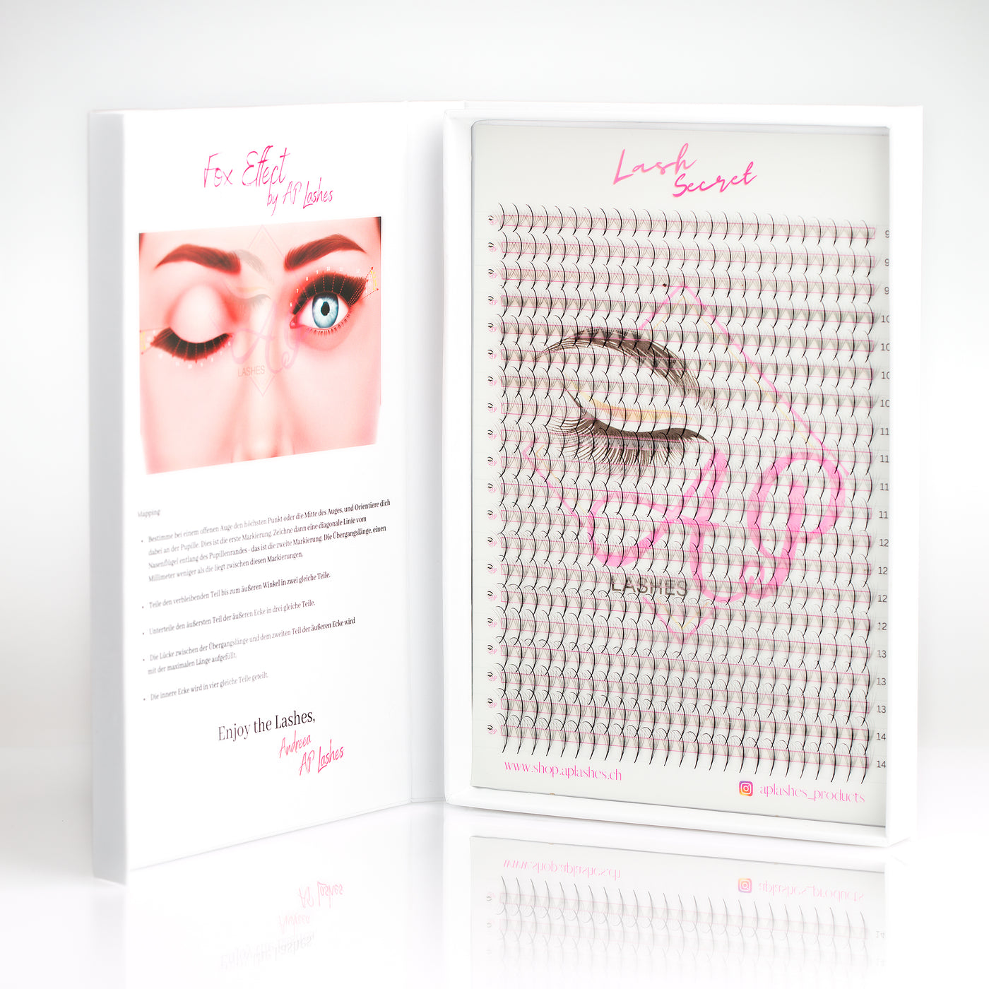 Wimpernextensions, Fertige Fächer, 3D - 0.07 - "Lash Secret" 500 Fächer