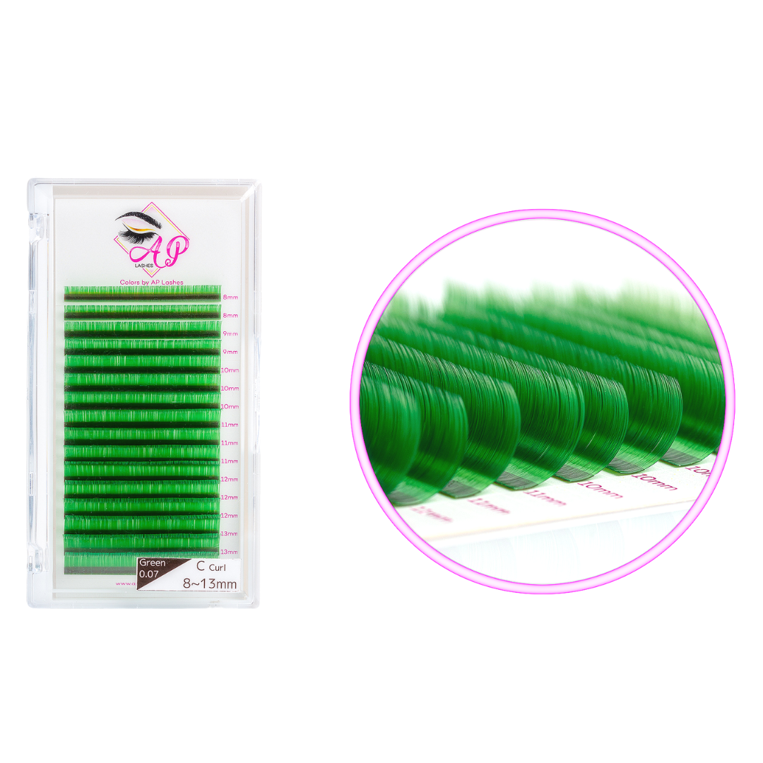 Wimpernextensions, 0.07 - Color Green
